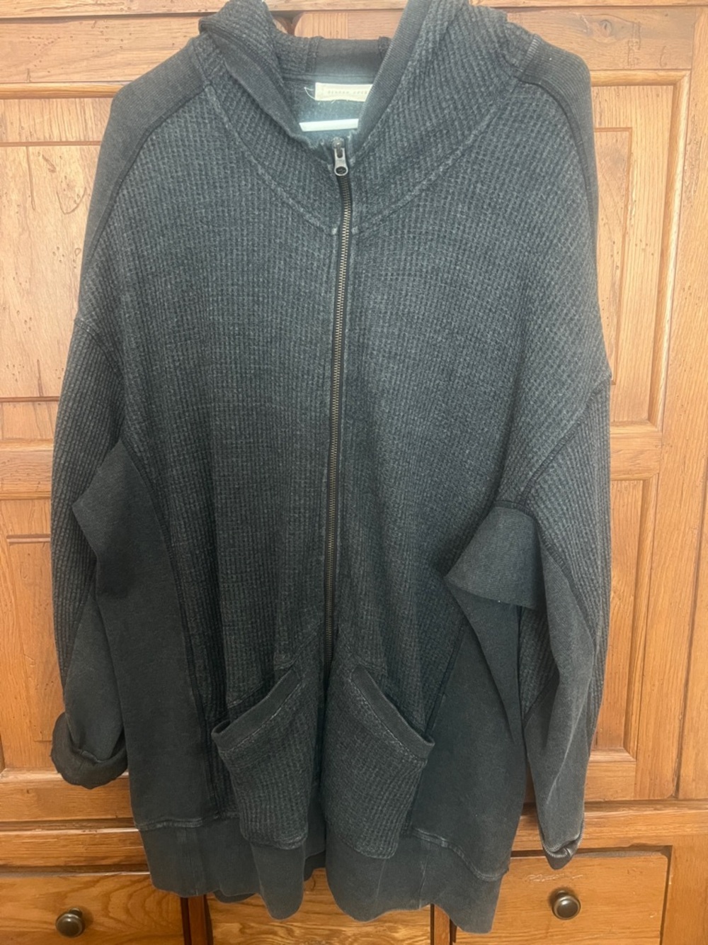 Gilded Intent Charcoal Gray Zip-Up Hooded Jacket